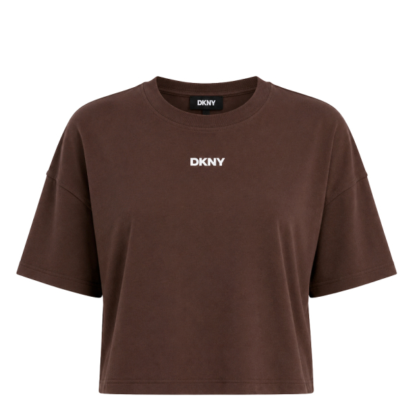 Dkny T-shirts hauts et polos Brun - T-SHIRT MANCHES COURTES AVEC LOGO BULLES MTALLIQUES - M - Ref 35 €